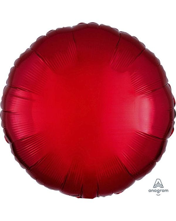 Metallic Red Round Balloon - 18&quot; Foil