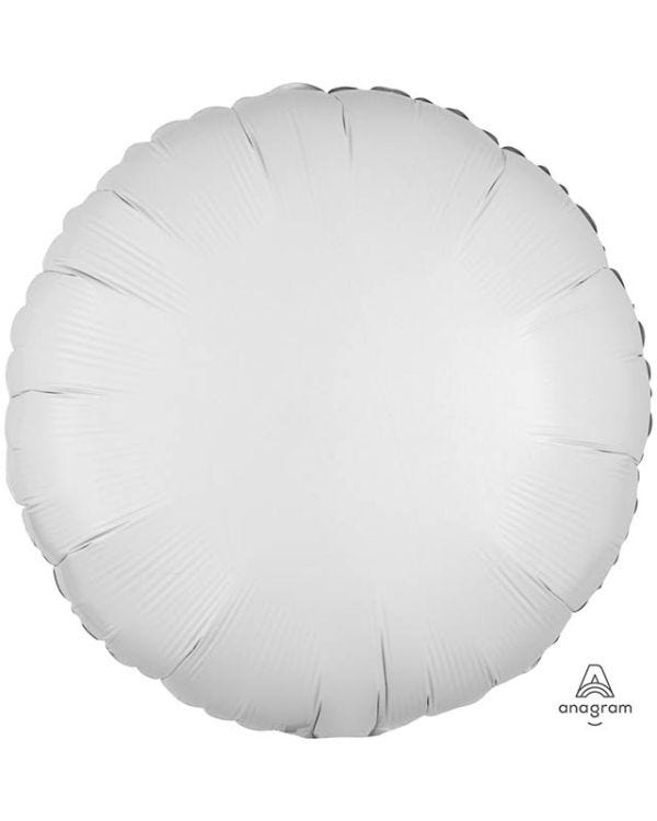 Metallic White Round Balloon - 18&quot; Foil