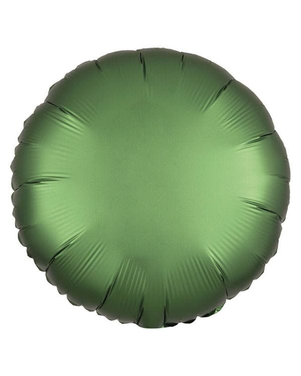 Satin Emerald Green Round Foil Balloon - 18&quot; Foil - Unpackaged
