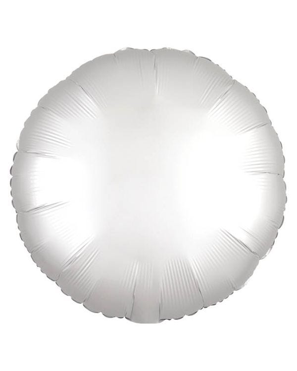 Satin White Round Balloon - 18&quot; Foil
