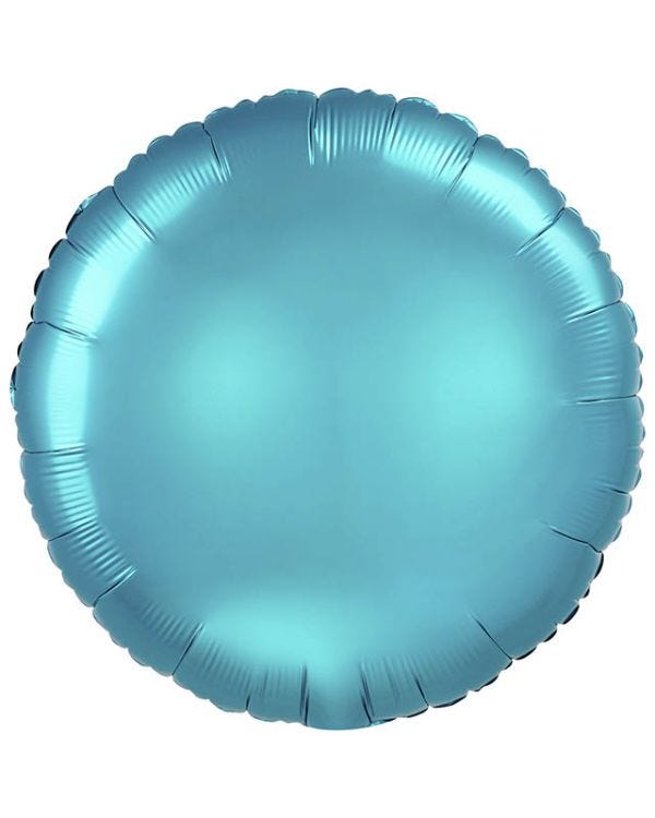 Satin Aqua Blue Round Balloon - 18&quot; Foil