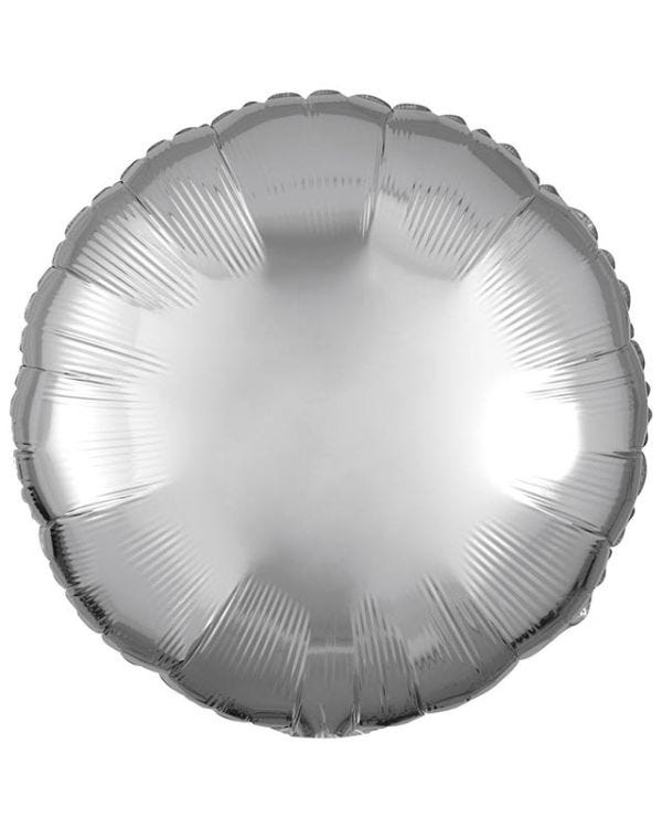 Metallic Silver Round Foil Balloon - 18&quot; Foil