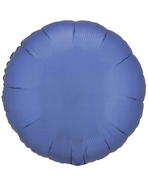 Silk Lustre Azure Blue Round Balloon - 18&quot; Foil