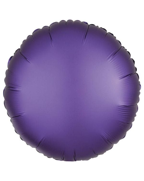 Silk Lustre Purple Round Balloon - 18&quot; Foil