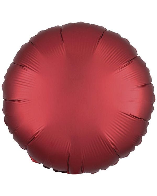 Silk Lustre Dark Red Round Balloon - 18&quot; Foil