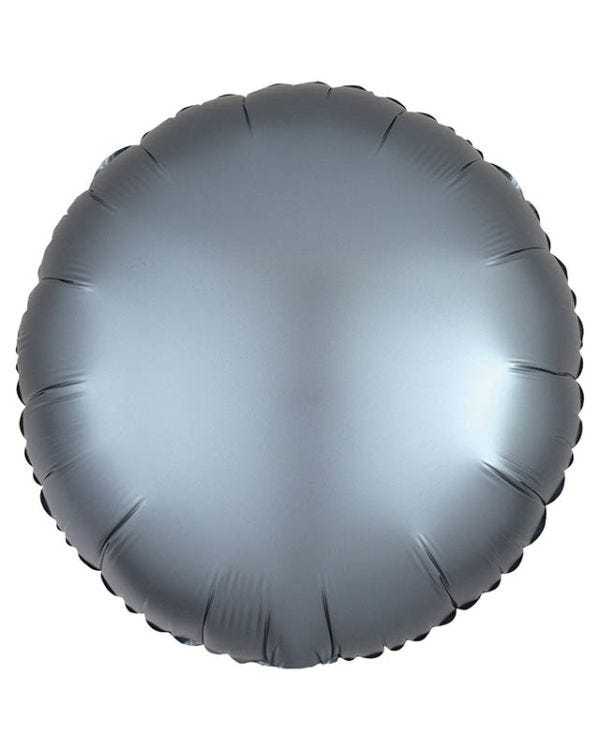 Silk Lustre Steel Blue Round Balloon - 18&quot; Foil