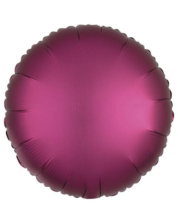 Silk Lustre Pomegranate Pink Round Balloon - 18&quot; Foil