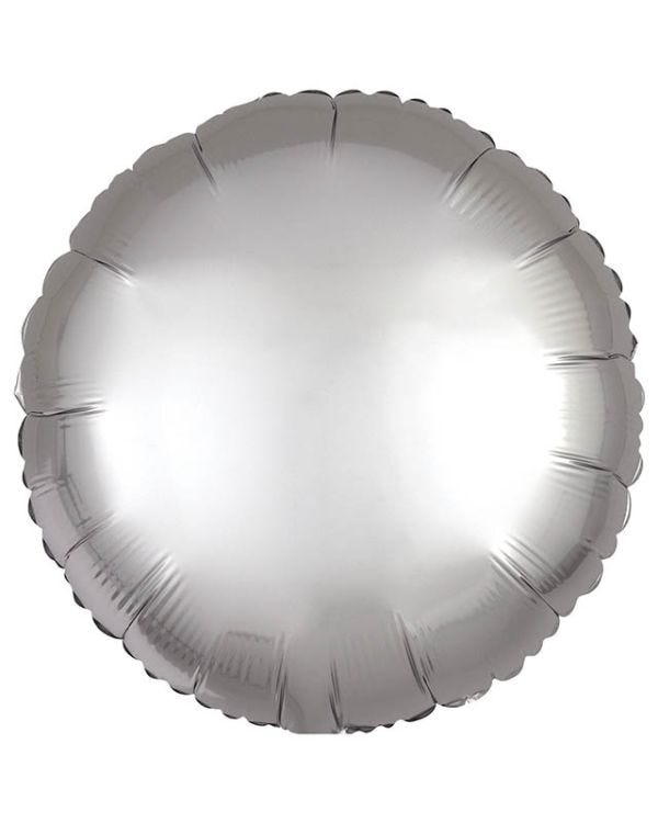 Silk Lustre Silver Round Balloon - 18&quot; Foil (Unpackaged)