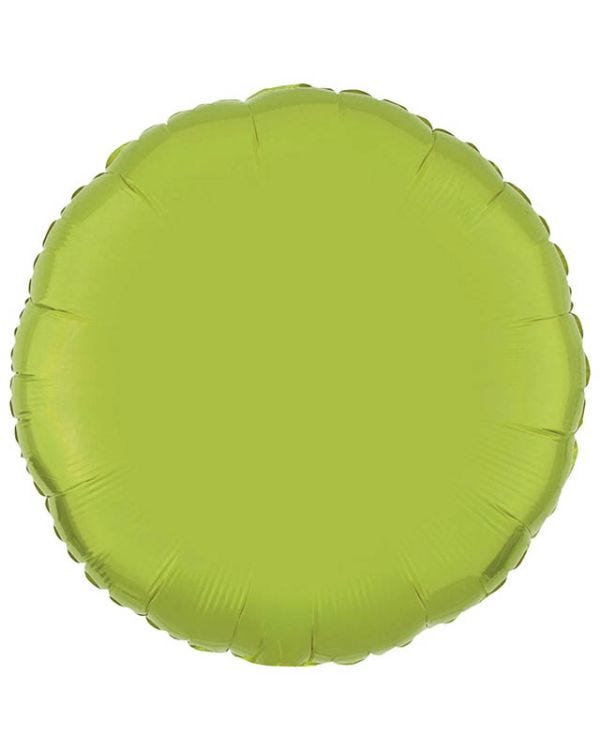Lime Green Round Foil Balloon - 18&quot; Foil (Unpackaged)