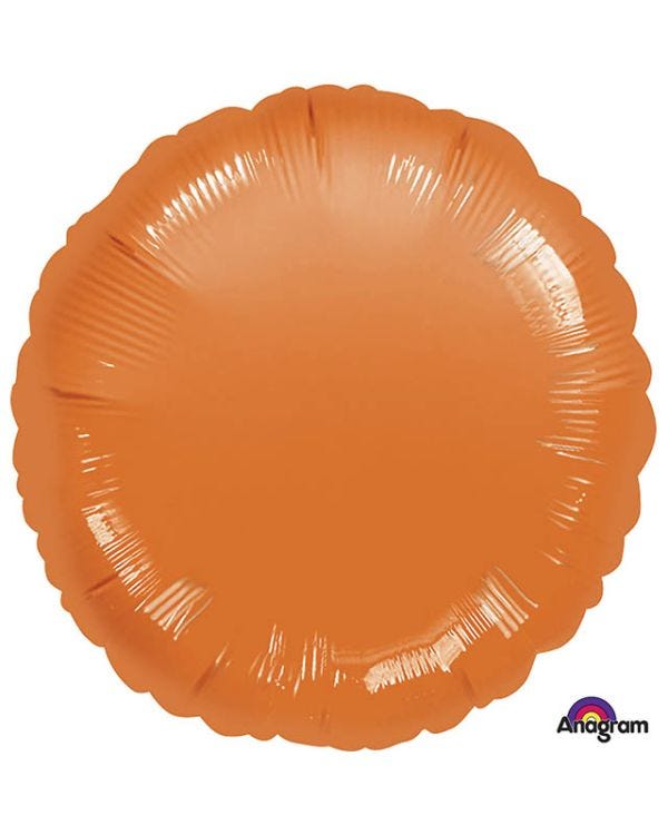 Metallic Orange Round Balloon - 18&quot; Foil