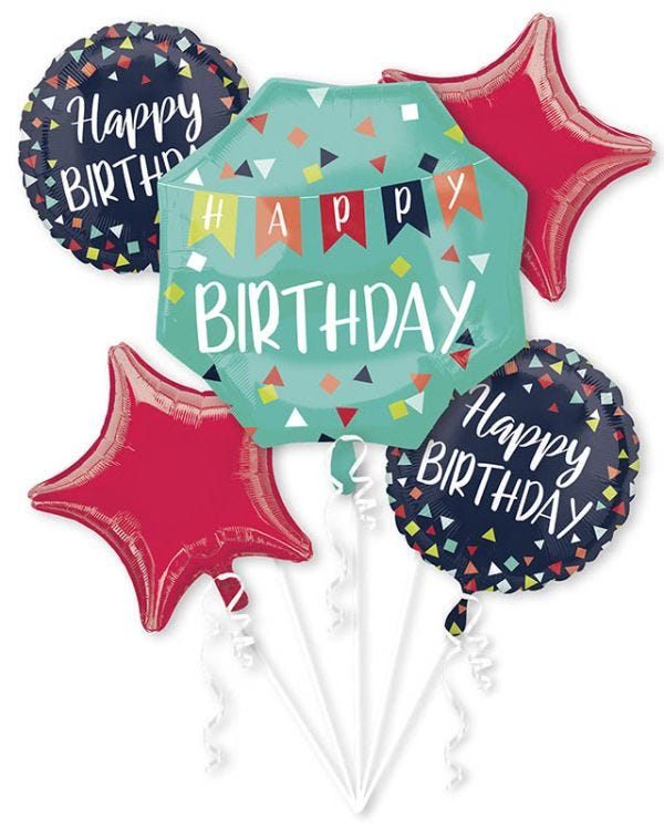 Happy Birthday Foil Balloon Bouquet (5pcs)