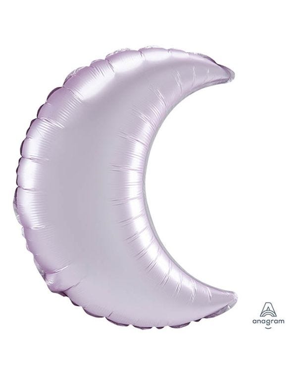 Pastel Pink Satin Luxe Crescent Balloon - 35&quot; Foil