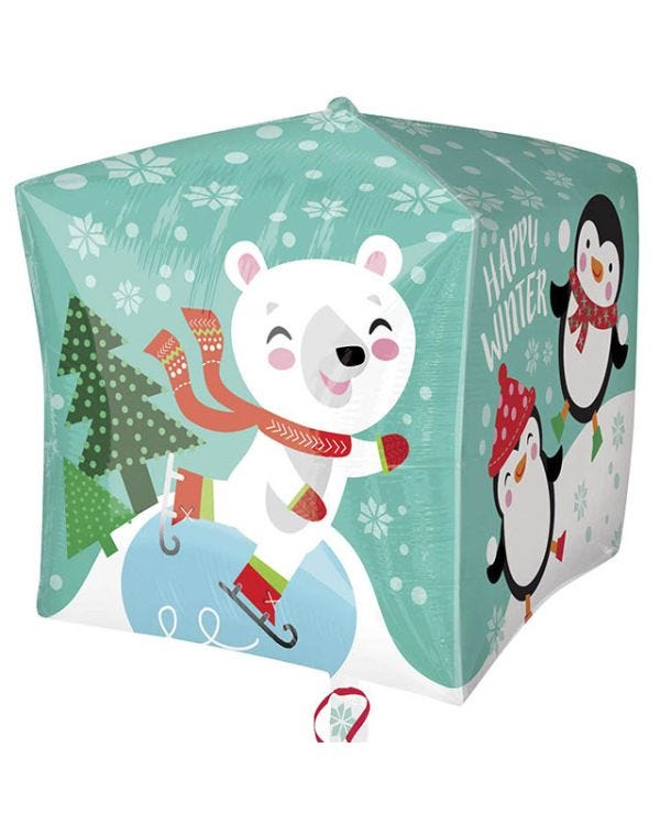Penguin &amp; Bear Cubez Foil Balloon - 15&quot;