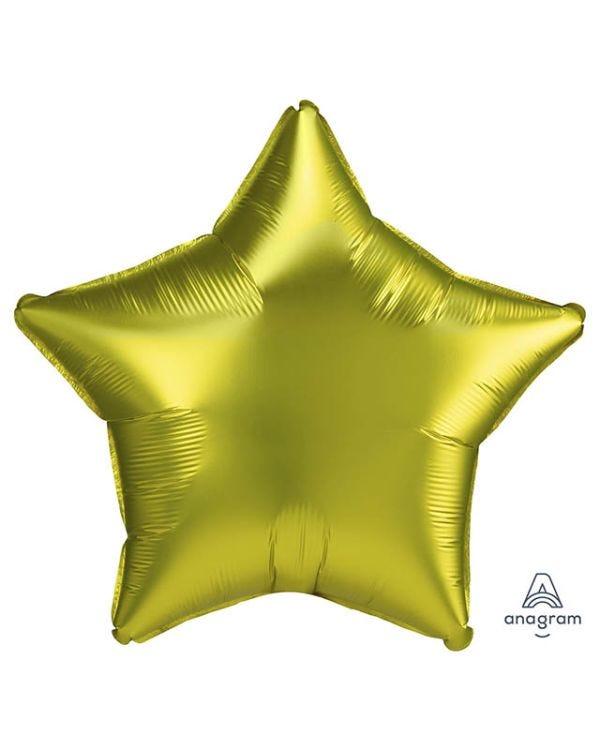 Satin Lemon Star Balloon - 18&quot; Foil