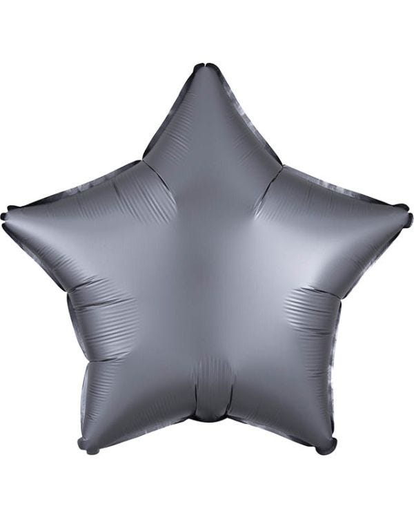 Satin Graphite Star Balloon - 18&quot; Foil