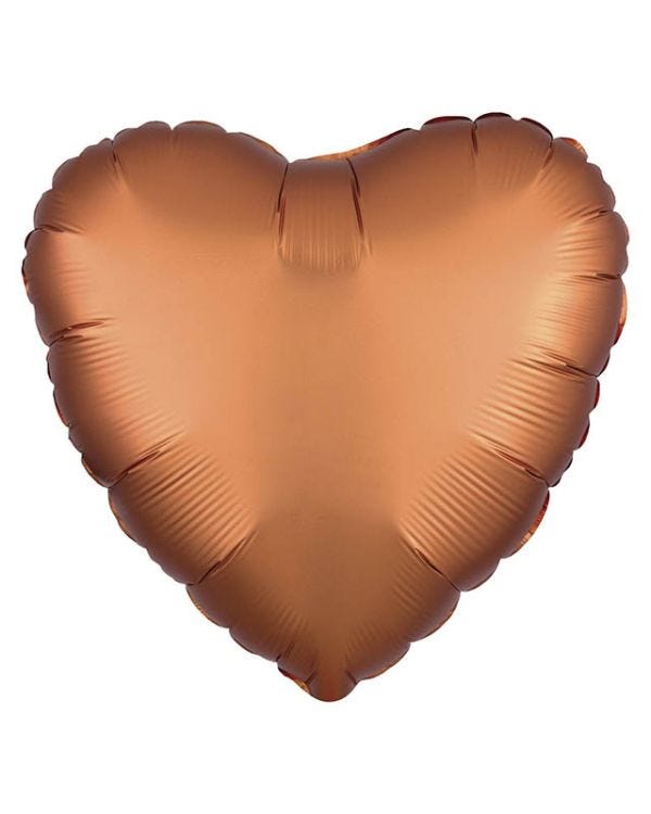 Satin Amber Heart Balloon - 18&quot; Foil (Unpackaged)