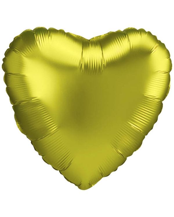 Satin Lemon Heart Balloon - 18&quot; Foil (Unpackaged)