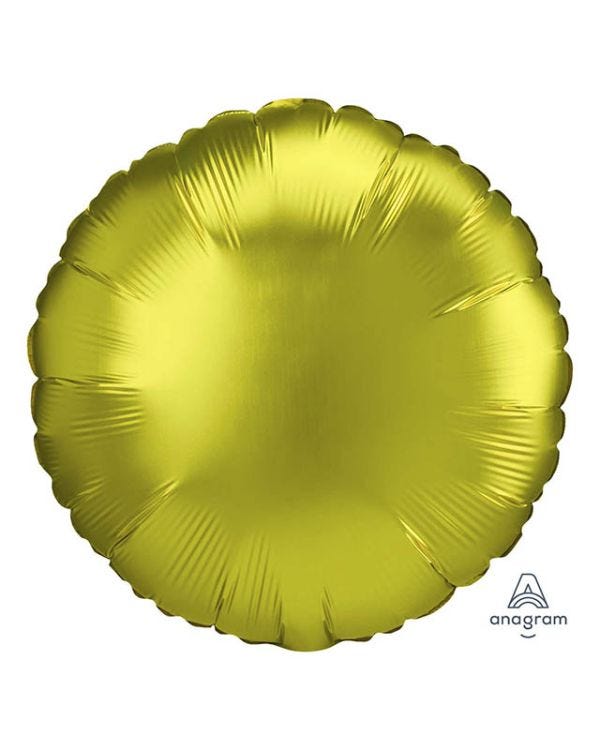 Satin Lemon Round Balloon - 18&quot; Foil (Unpackaged)
