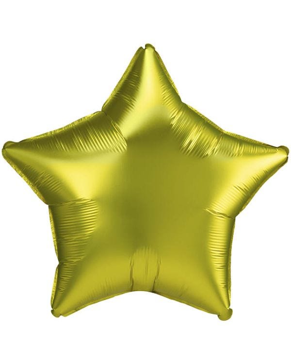 Satin Lemon Star Balloon - 18&quot; Foil (Unpackaged)