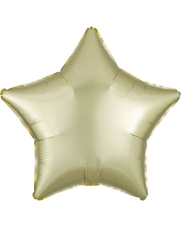 Satin Pastel Yellow Star Balloon - 18&quot; Foil (Unpackaged)