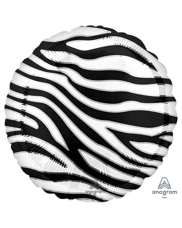 Zebra Print Balloon - 18&quot; Foil