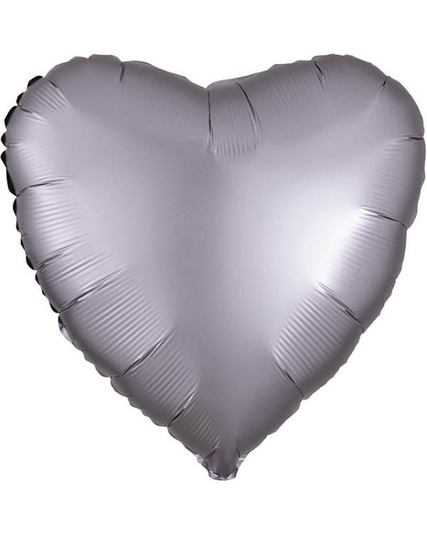 Satin Luxe Greige Heart Balloon - 18&quot; Foil