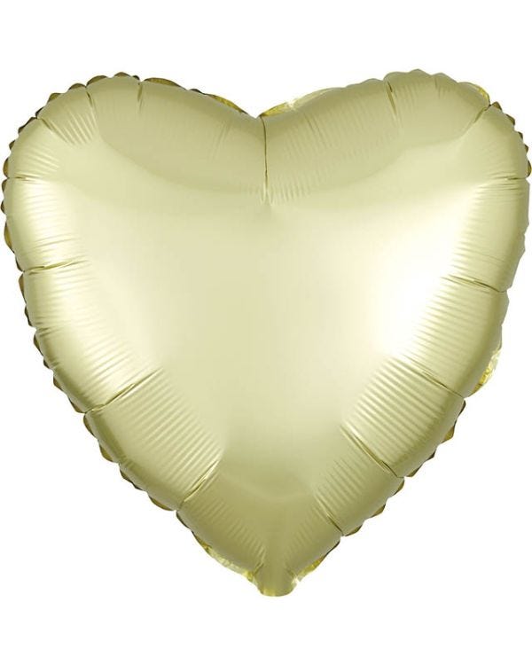 Satin Pastel Yellow Heart Balloon - 18&quot; Foil
