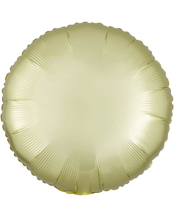 Satin Pastel Yellow Round Balloon - 18&quot; Foil