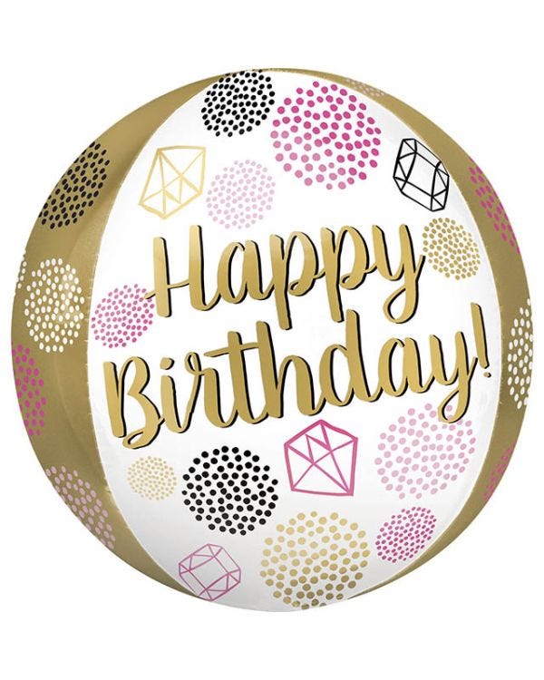 Happy Birthday Gems Orbz Balloon - 16&quot;