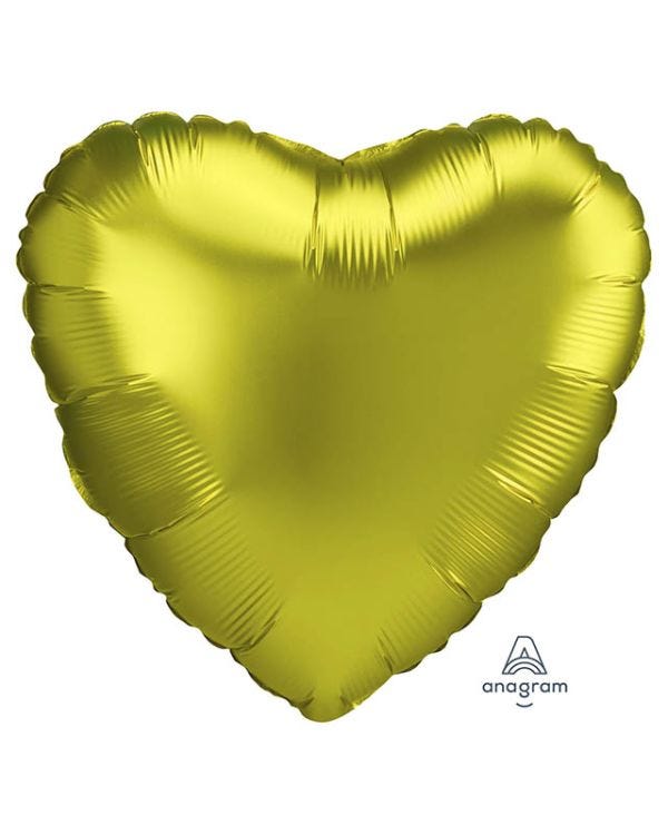 Satin Lemon Heart Foil Balloon - 18&quot;
