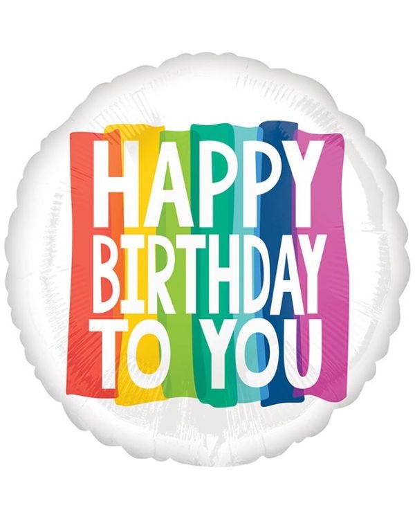 Birthday Rainbow Wishes Jumbo Balloon - 28&quot; Foil