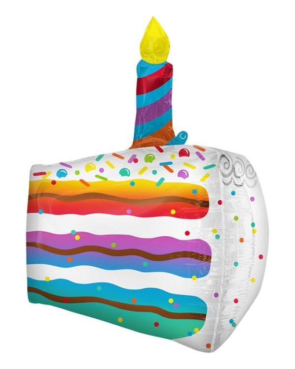 Cake Slice Supershape Balloon - 19&quot; x 25&quot; Foil