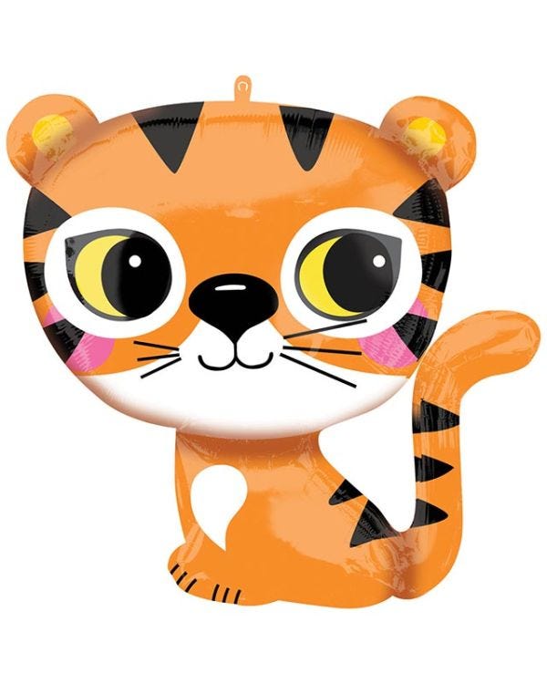 Cute Tiger Supershape Balloon - 25&quot; x 25&quot; Foil