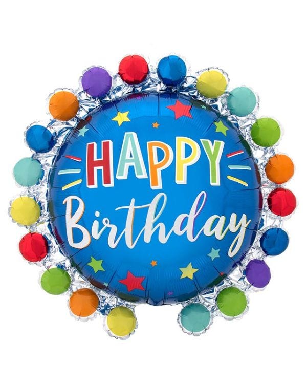 Dot &amp; Circle Supershape Balloon - 25&quot; x 26&quot; Foil