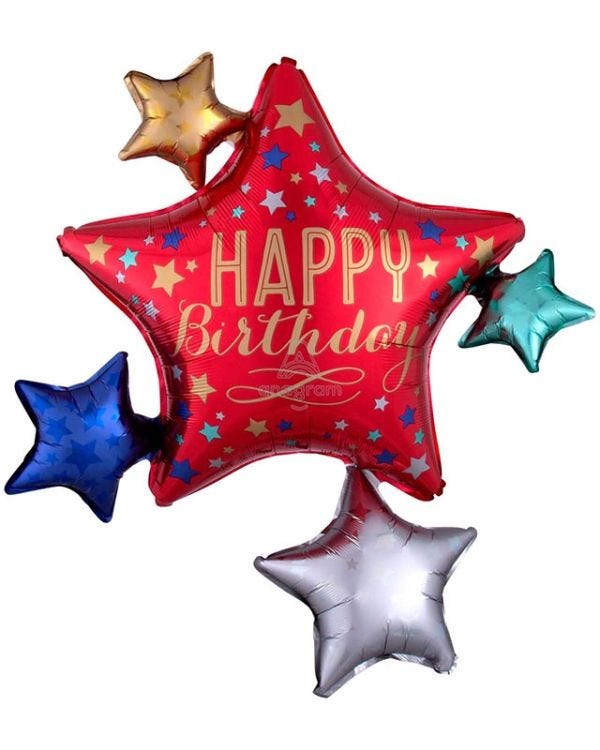 Happy Birthday To You Cluster Supershape Balloon - 32&quot; x 35&quot; Foil