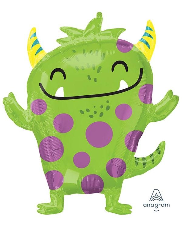 Happy Monster Supershape Balloon - 26&quot; x 29&quot; Foil