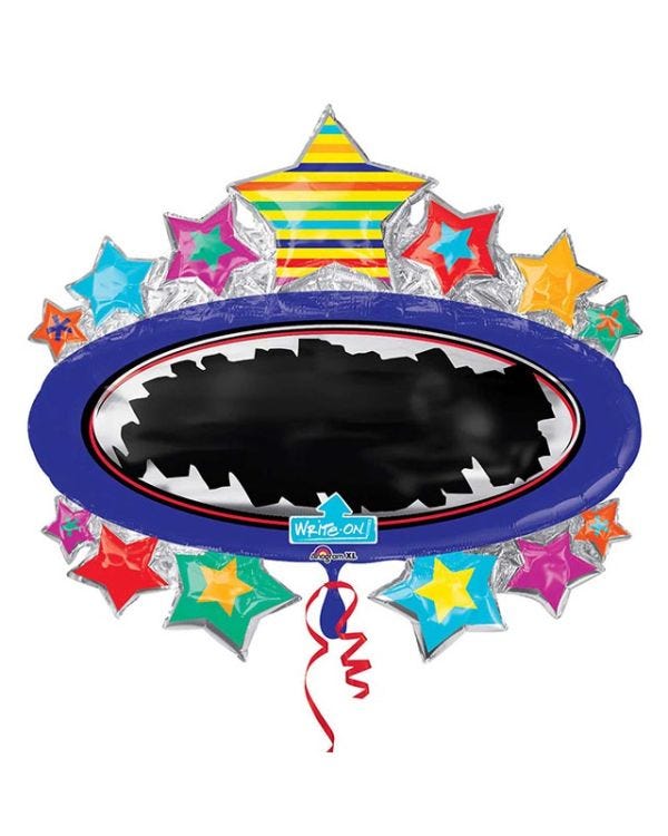 Multi-Stars Write On Supershape Balloon - 31&quot; x 28&quot; Foil