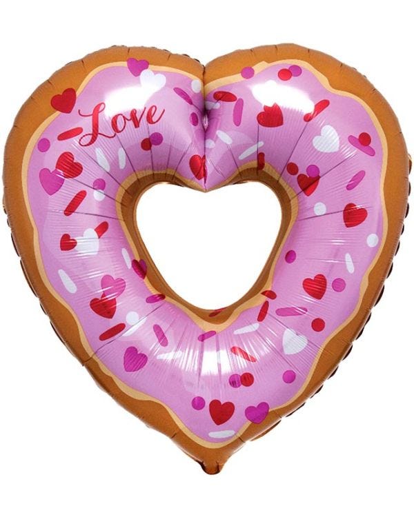 Open Heart Donut Supershape Balloon - 25&quot; X 26&quot; Foil