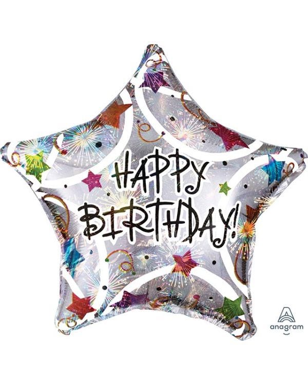Star Happy Birthday Stars Balloon - 18&quot; Foil