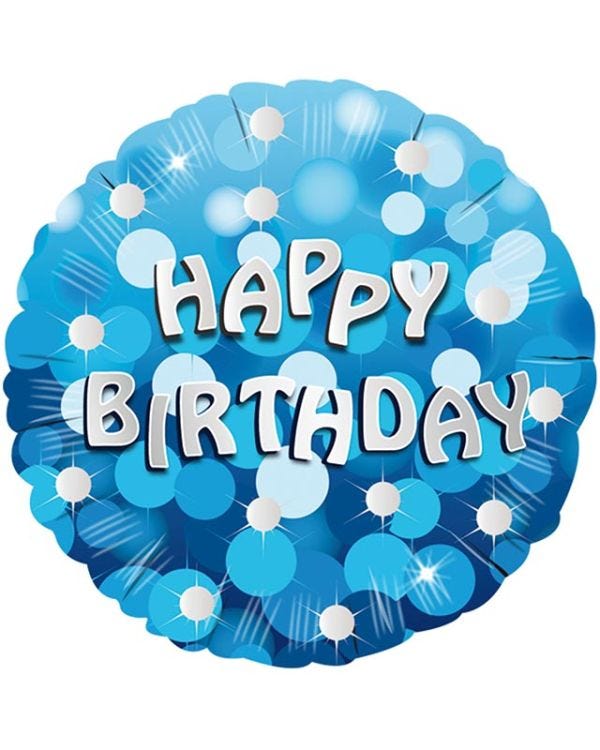 Blue Sparkle Party Happy Birthday Balloon - 18&quot; Foil