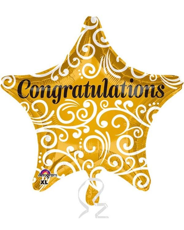 Congratulations Sophisticated Star Balloon - 18&quot; Foil