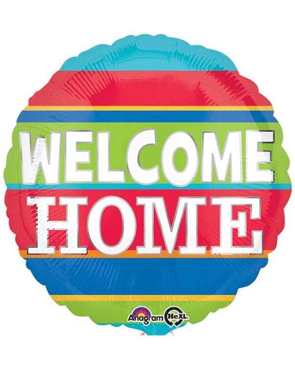 Welcome Home Colourful Stripes Balloon - 18&quot; Foil