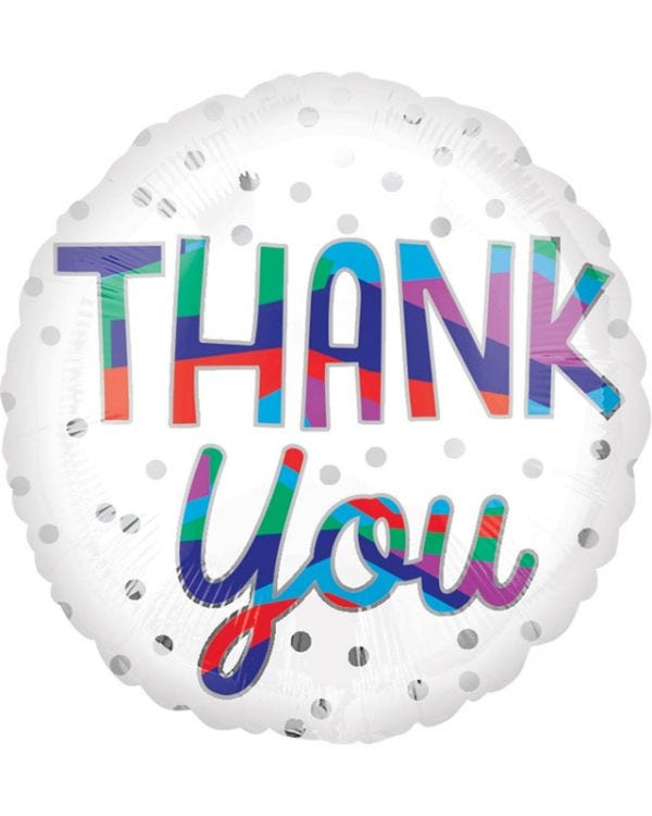 Thank You Silver Dots Balloon - 18&quot; Foil