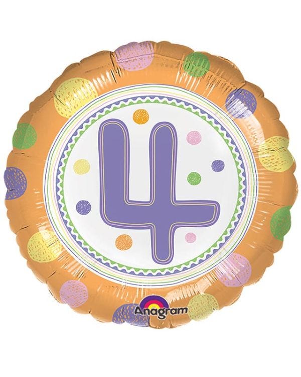 Age 4 Spot Balloon - 18&quot; Foil