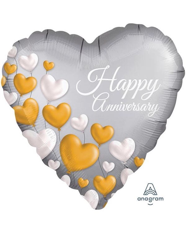 Happy Anniversary Heart Balloon - 18&quot; Foil