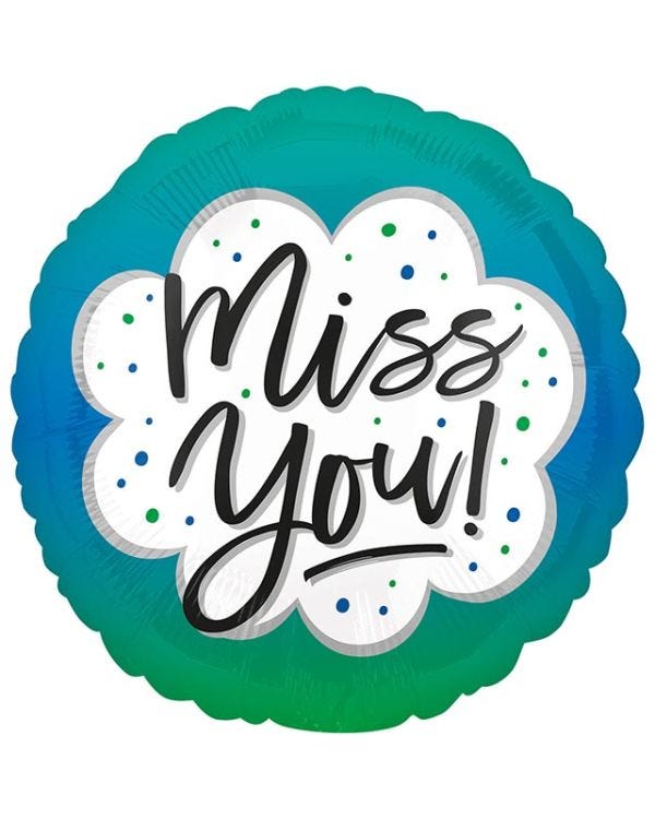Miss You Ombre Balloon - 18&quot; Foil