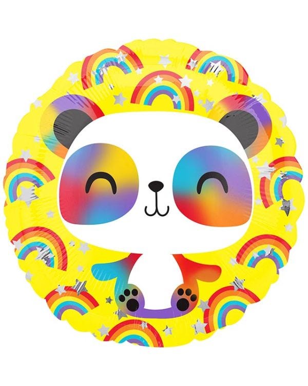 Happy Panda Rainbow Balloon - 18&quot; Foil
