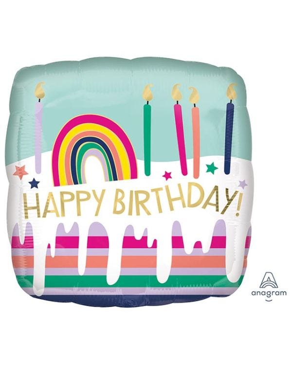 Happy Birthday Frosted Cake Balloon - 18&quot; Foil