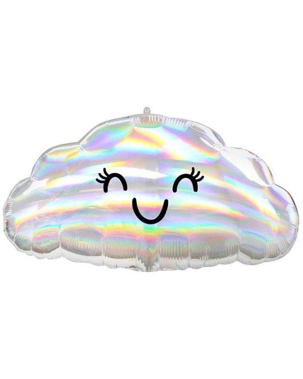 Iridescent Cloud Shaped Balloon - 23&quot; x 12&quot; Foil