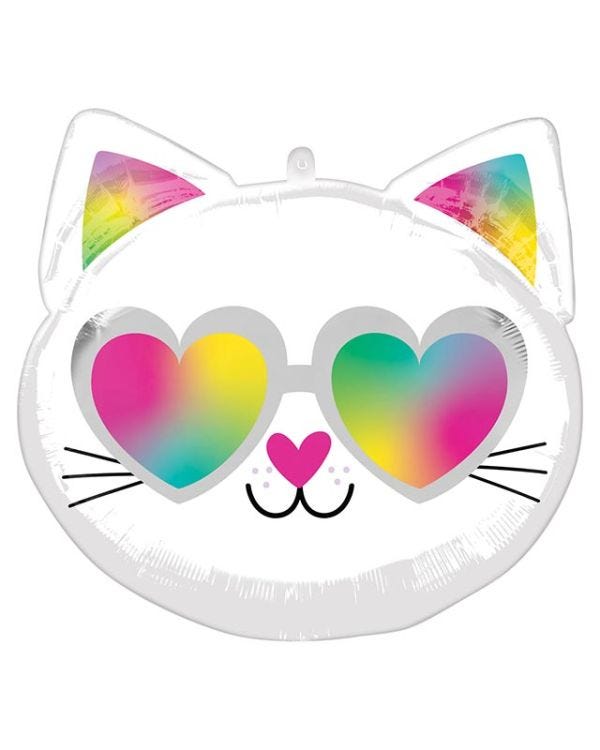 Cool Kitty Shaped Balloon - 17&quot; x 17&quot; Foil